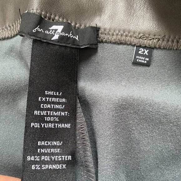 7 for All Mankind BNWT Faux Vegan Leather Legging Pants Sz 2X Plus New - Picture 5 of 5
